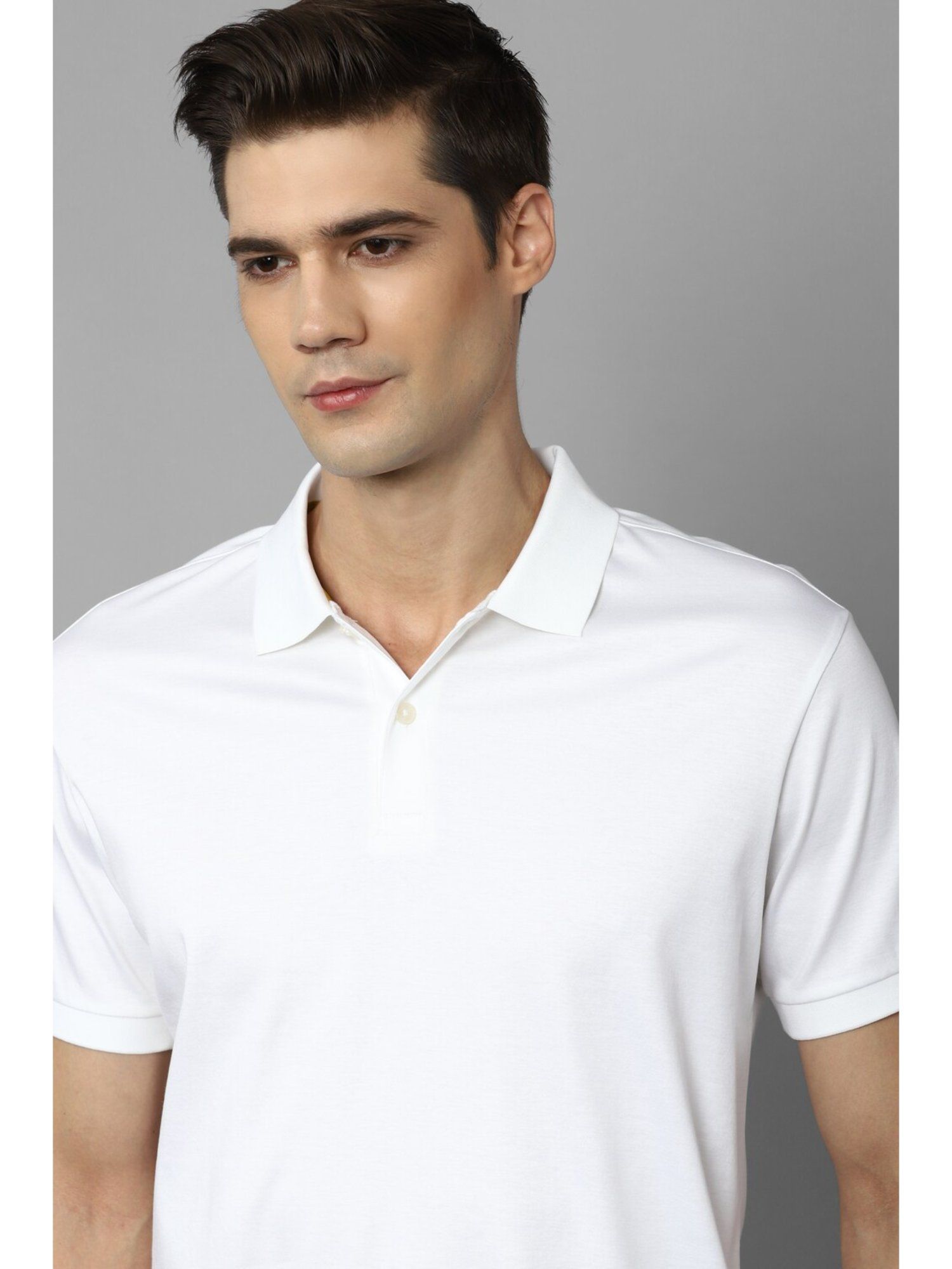 Allen Solly Men White Solid Polo T Shirt Buy Allen Solly Men White