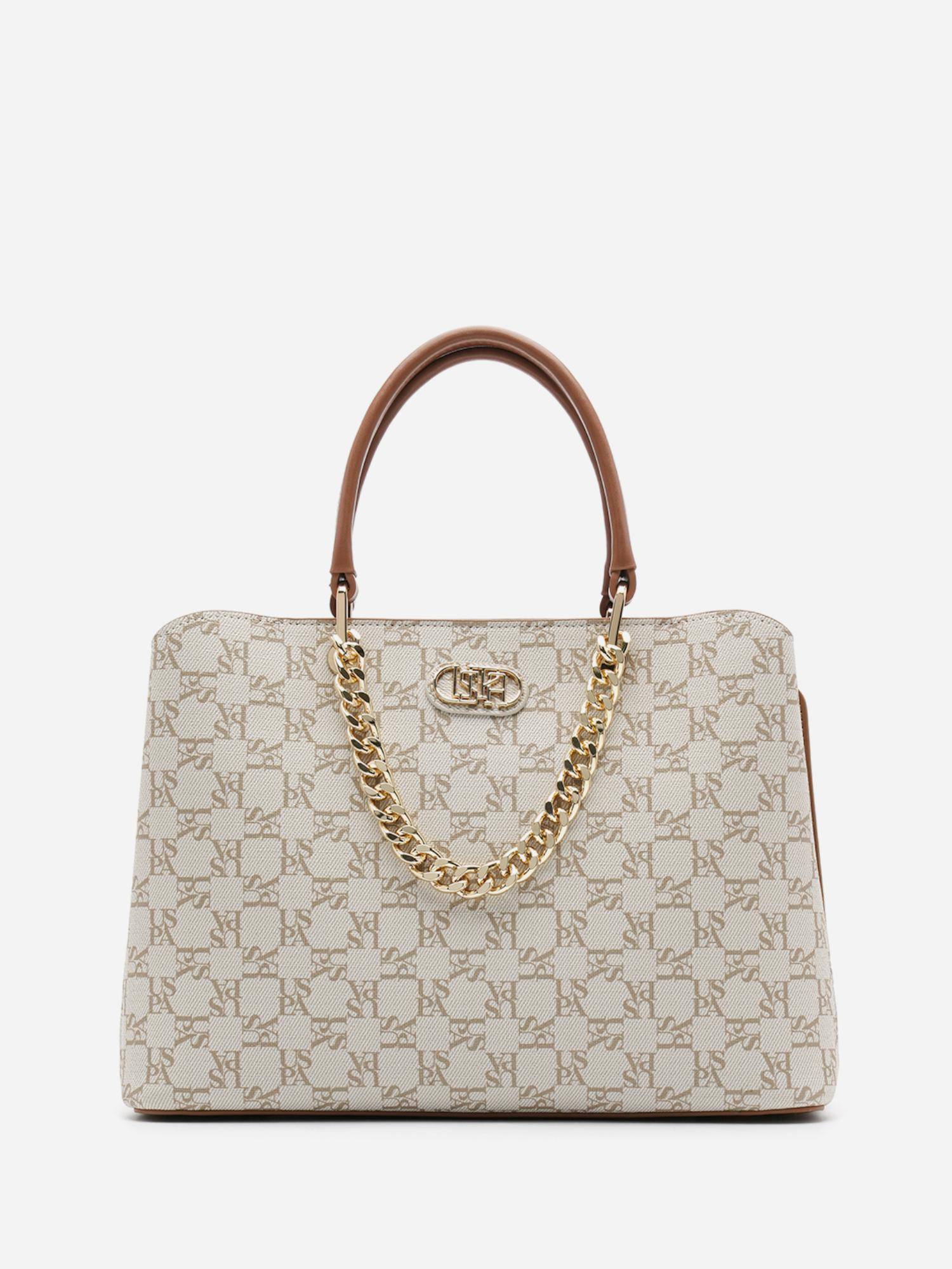 U.S. POLO ASSN. Women Zoe 2.0 Off White Satchel Handbag (M)