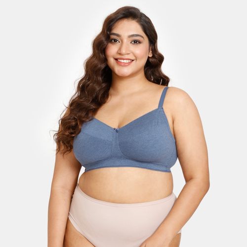 Buy Zivame Double Layered Non Wired Full Coverage Super Support Bra - Blue  Green (Pack of 2) Online