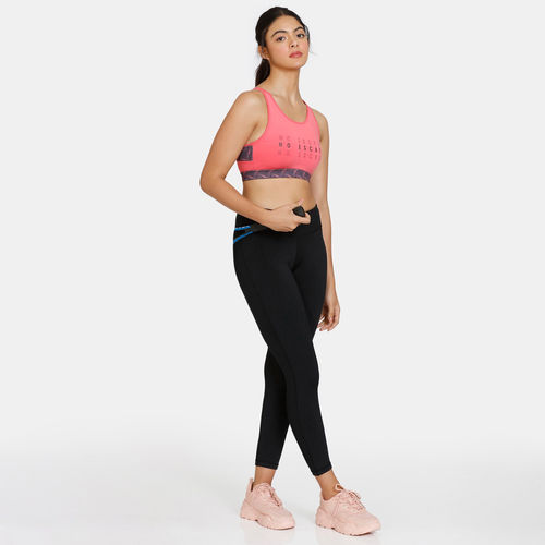 Buy Zivame Zelocity Quick Dry Sports Bra with Removable Padding - Sun  Kissed Coral Online