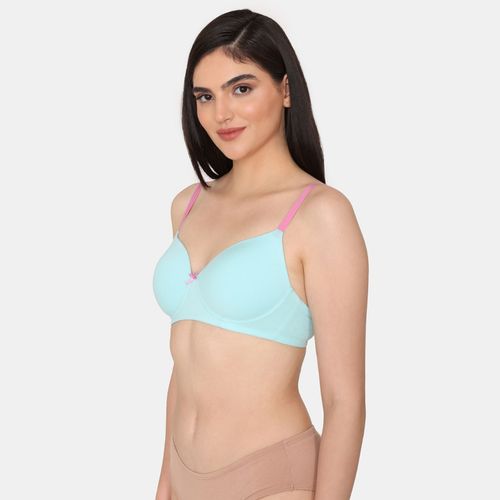Buy Zivame Innovation Padded Non Wired 3/4th Coverage Strapless Bra -  Tanager Turquoise at Rs.1895 online
