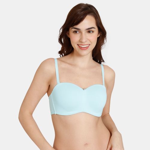 Buy Zivame Innovation Padded Non Wired 3/4th Coverage Strapless Bra -  Tanager Turquoise at Rs.758 online