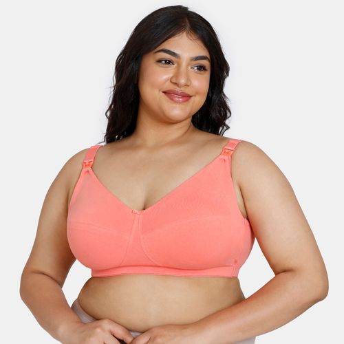 Buy Zivame True Curv Double Layered Non Wired Full Coverage Maternity Bra -  Shell Peach Online