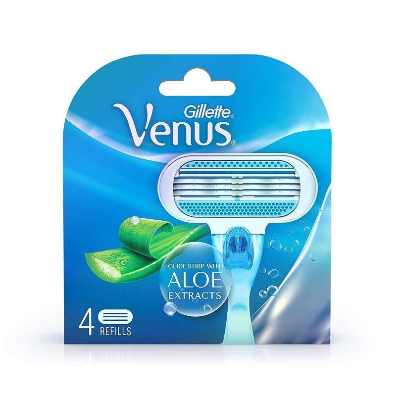 Gillette Venus Smooth Women Hair Removal Razor Blades Aloe Vera Glidestrip - 4 Pieces