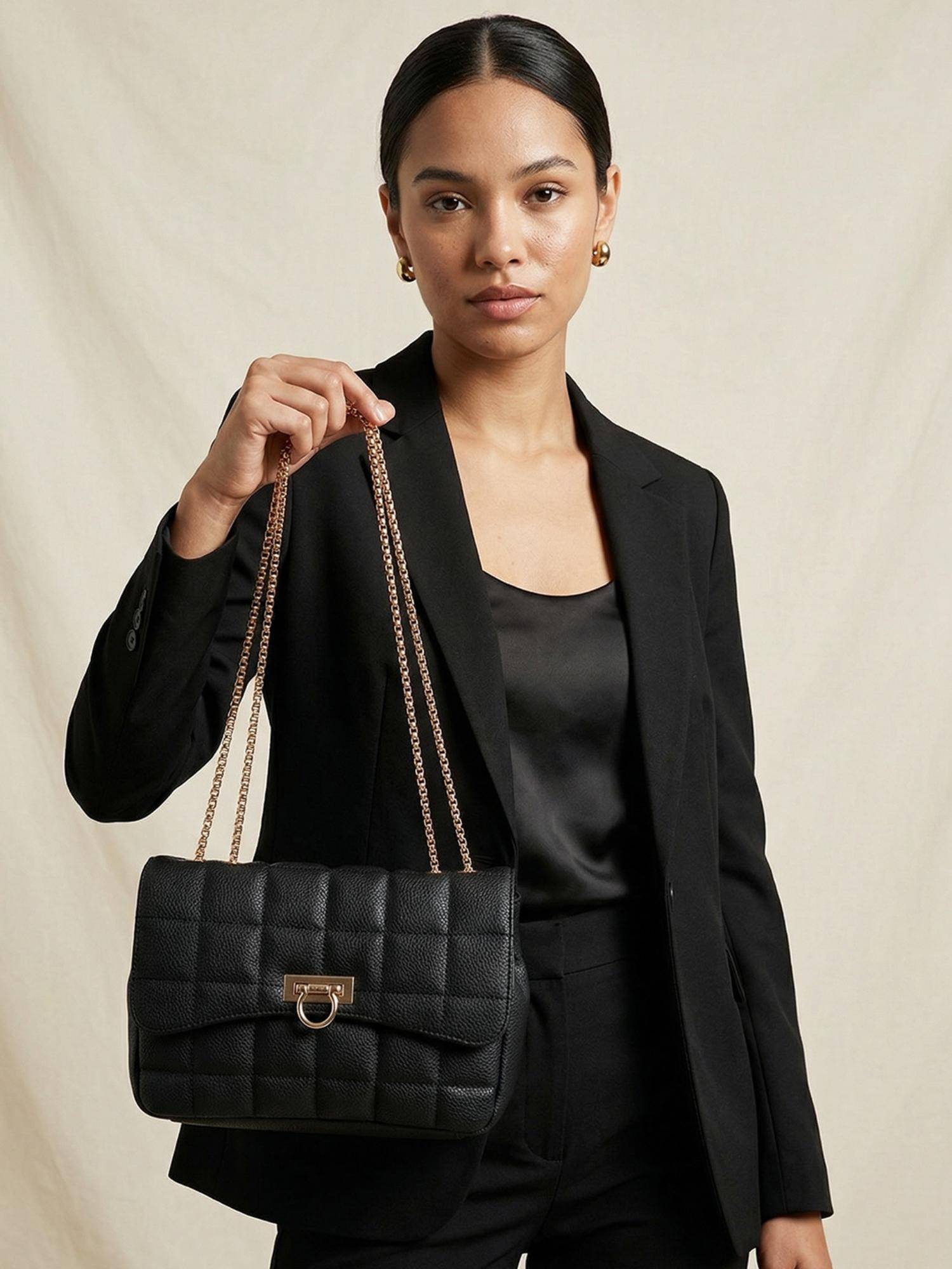 Carlton London Women Stylish Small Shoulder Handbag - Black