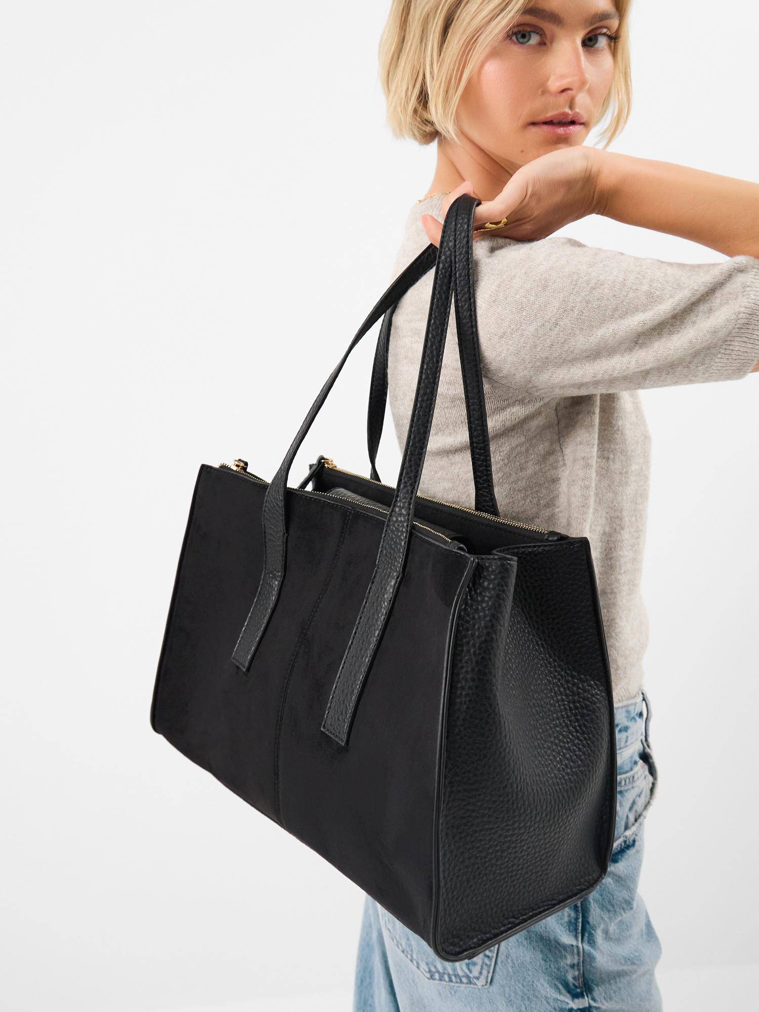 Buy Accessorize London Women's Black Double Zip Laptop Shoulder