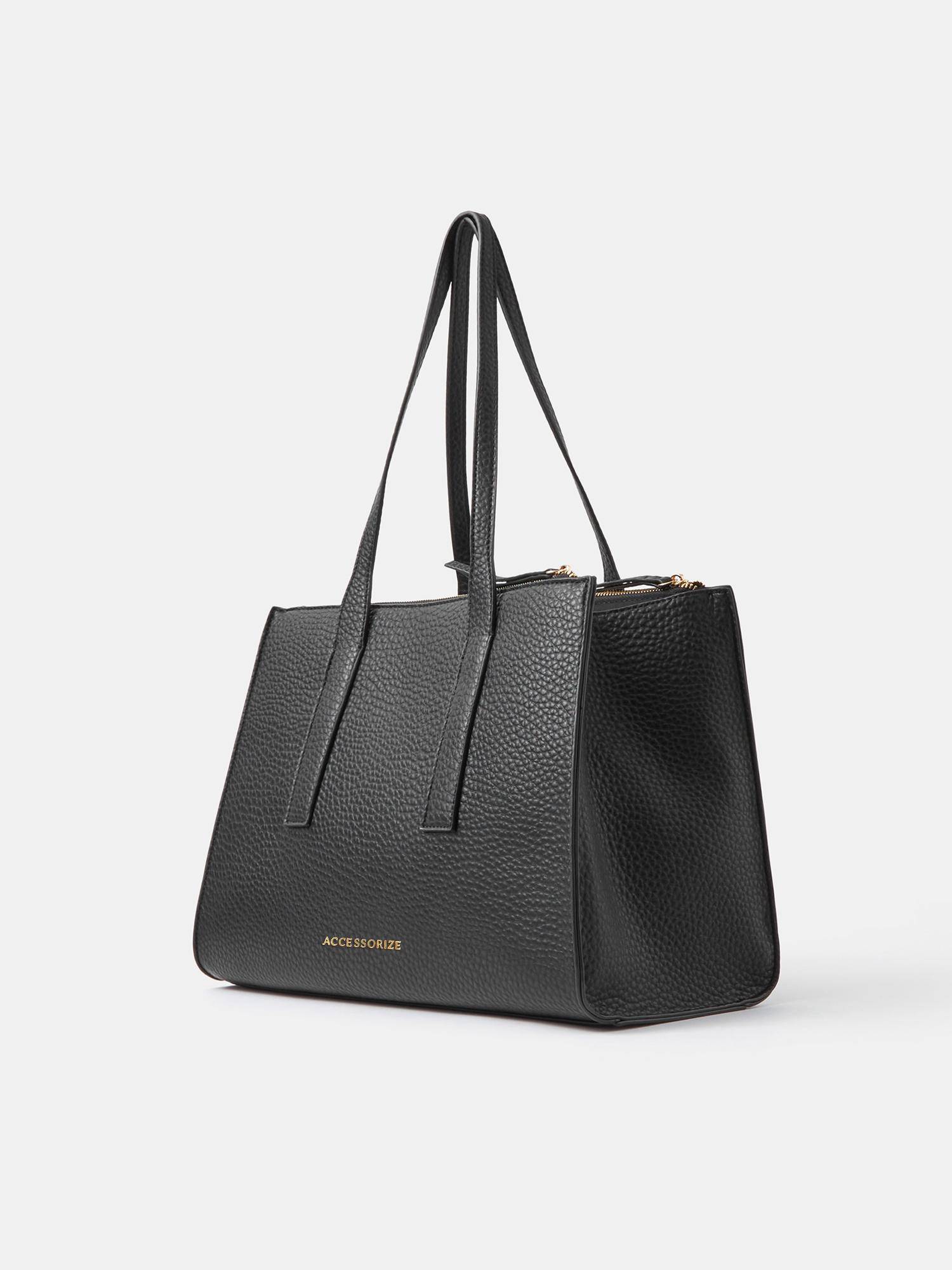 Buy Accessorize London Women's Black Double Zip Laptop Shoulder
