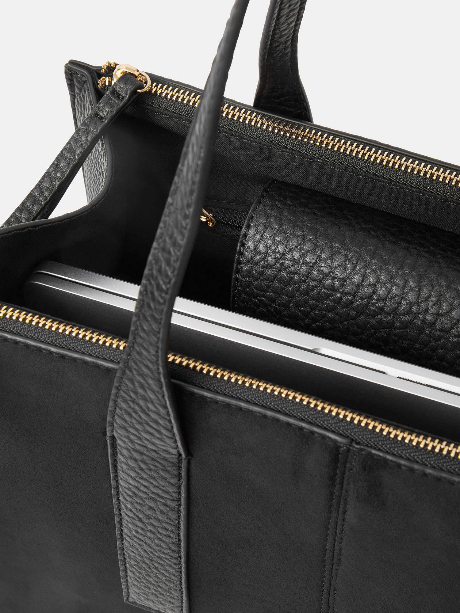 ブルドッグ　0825 Buy Accessorize London Women's Black Double Zip Laptop Shoulder