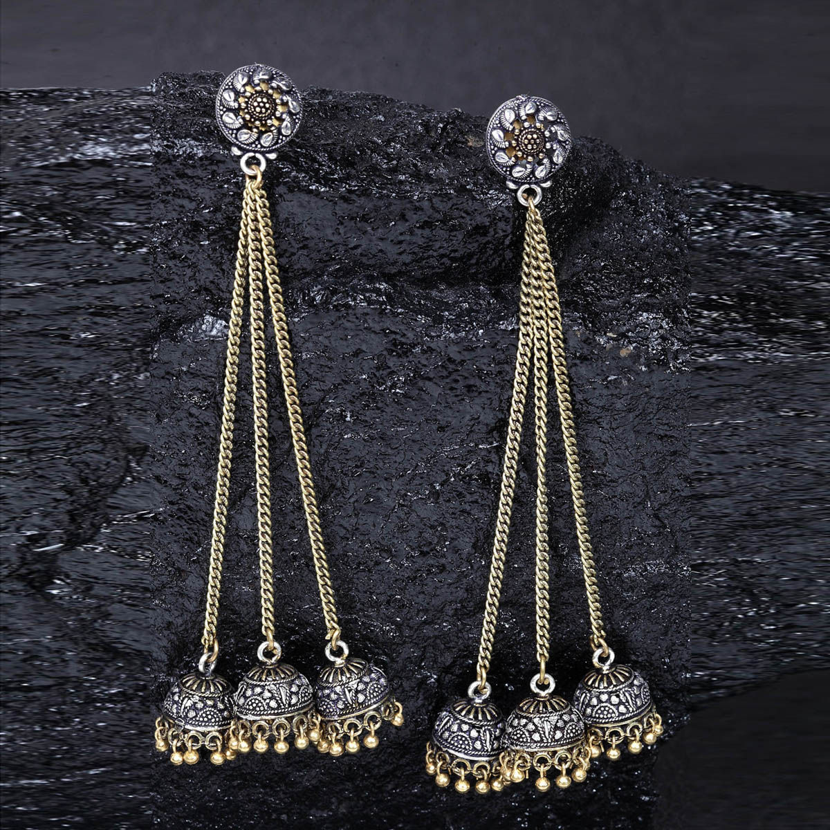 Floral discount latkan earrings