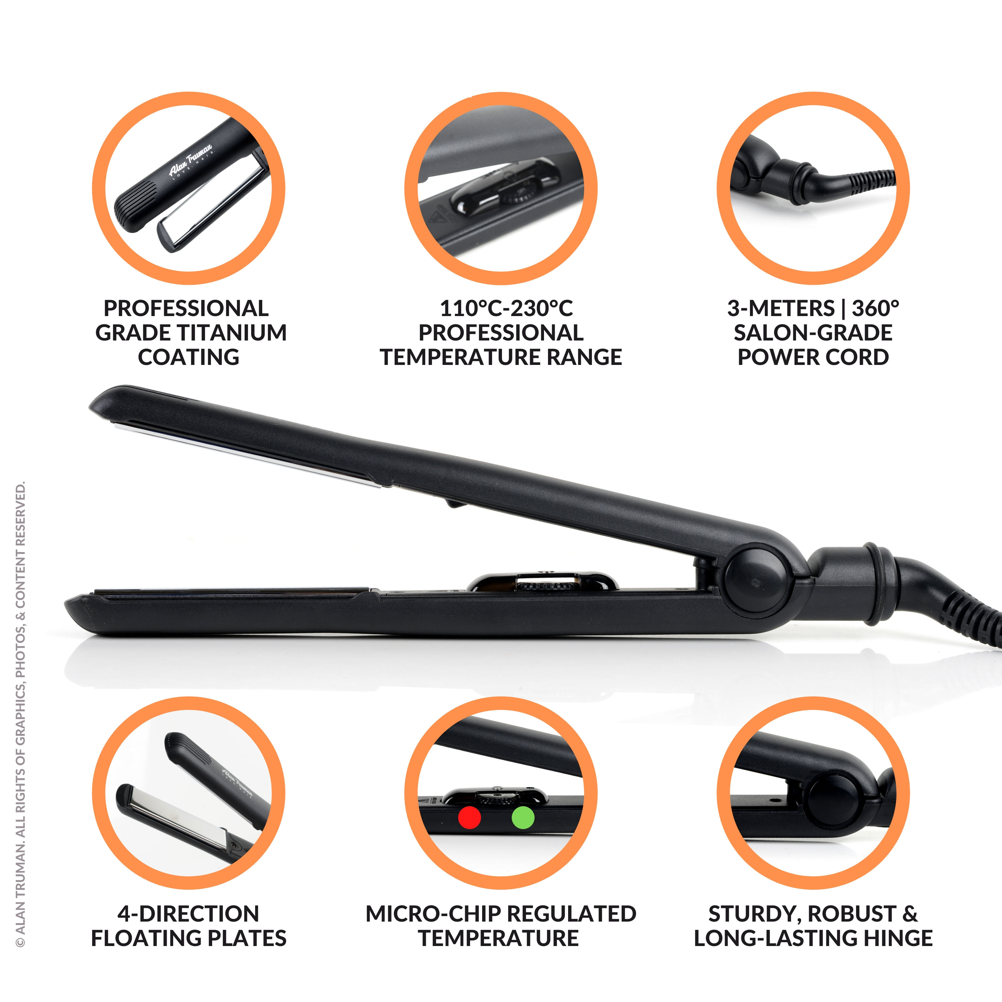 alan truman professional mirror titanium straightener