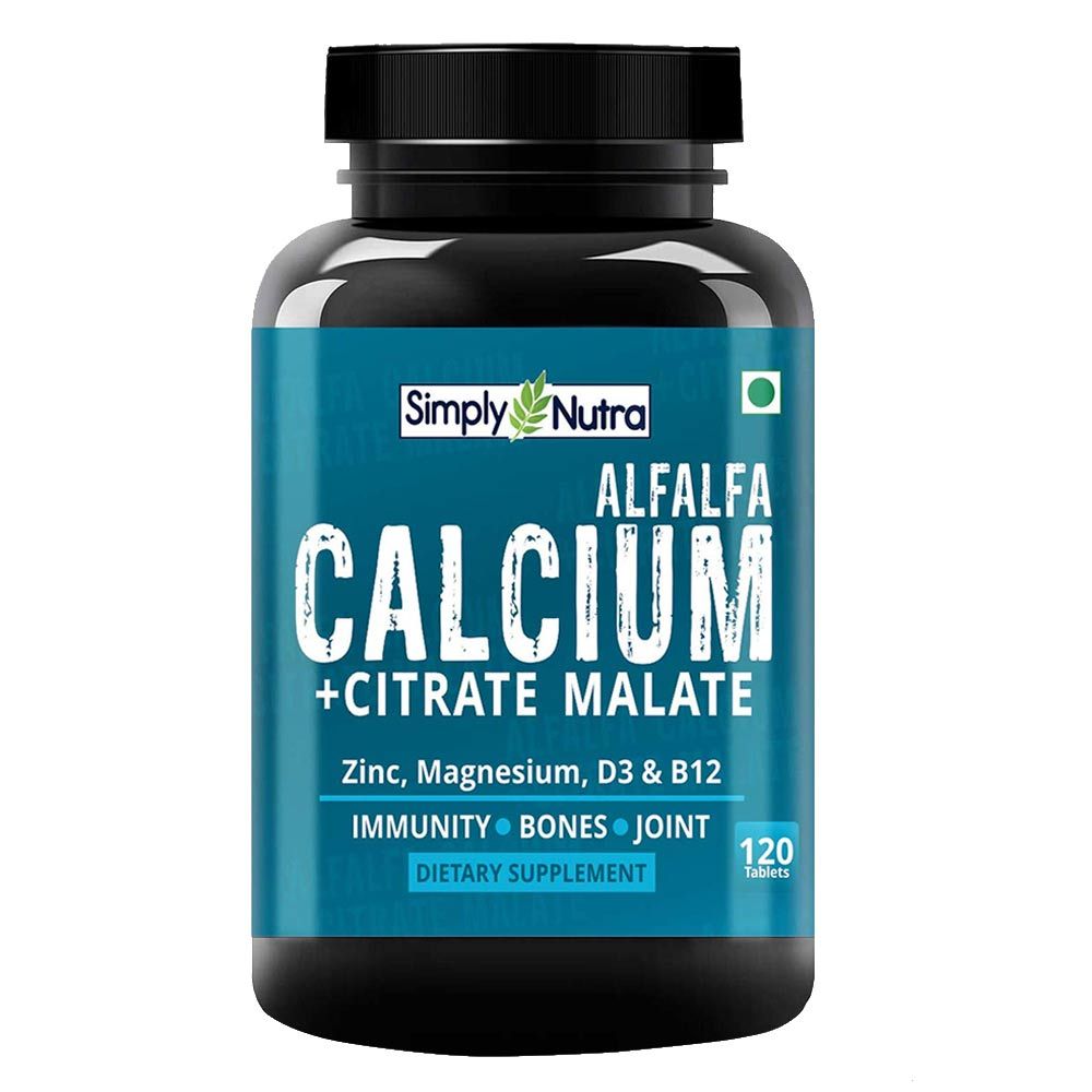 Simply Nutra Alfalfa Calcium + Citrate Malate 120 Tablets