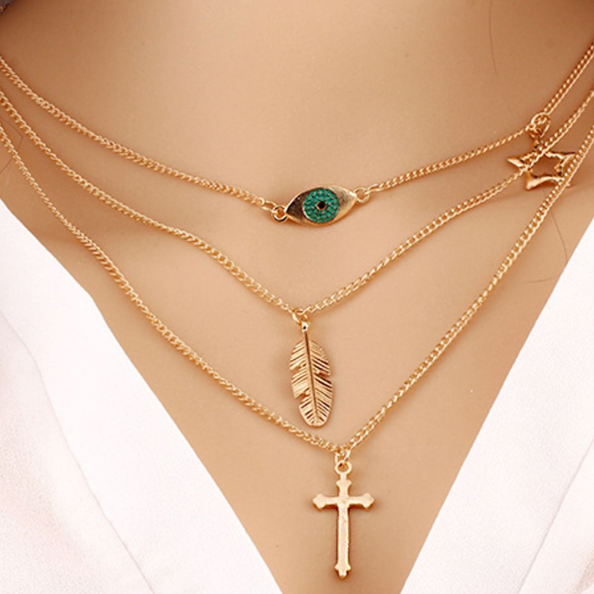 Yellow top chimes necklace