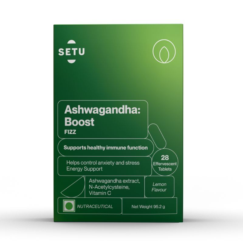 Setu Ashwagandha: Boost Effervescent Tablets - Lemon Flavour