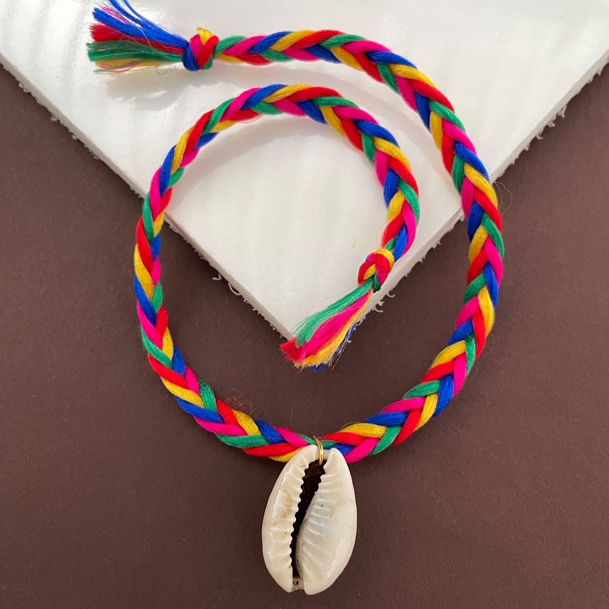 Digital Dress Room Fancy Sea-Shell Colorful Multi-Color Thread Rakhi