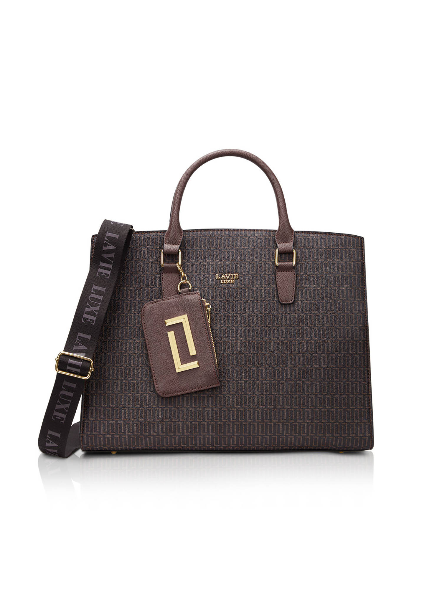 Lavie Luxe Women's Ellon 15 Inch Laptop Tote Handbag (Brown) (L)