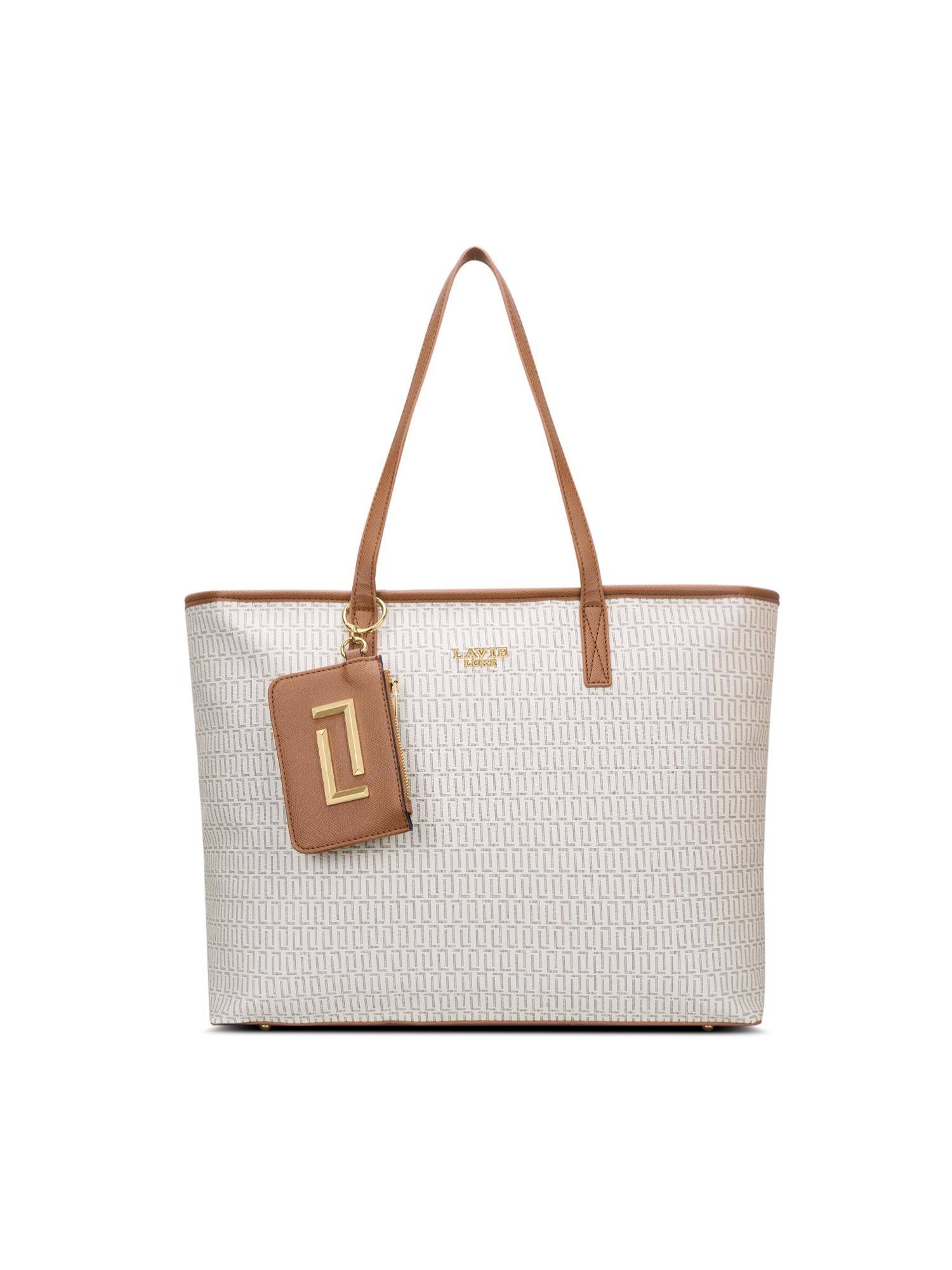 Lavie Luxe Women's Jess 17 Inch Laptop Tote Handbag (Off White)