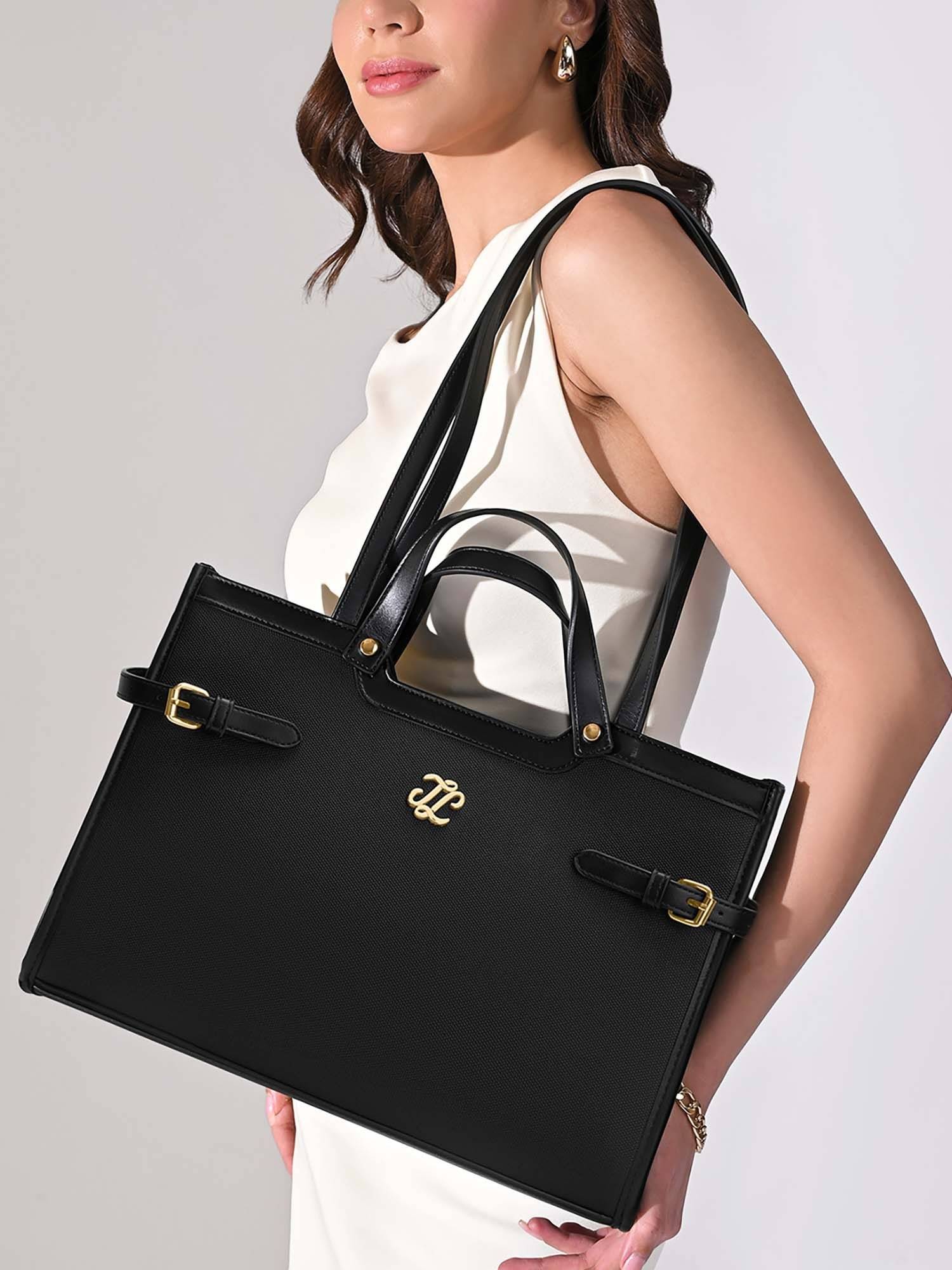 Lavie Signature Women's Ls Canva Tote Handbag (Black) (L)