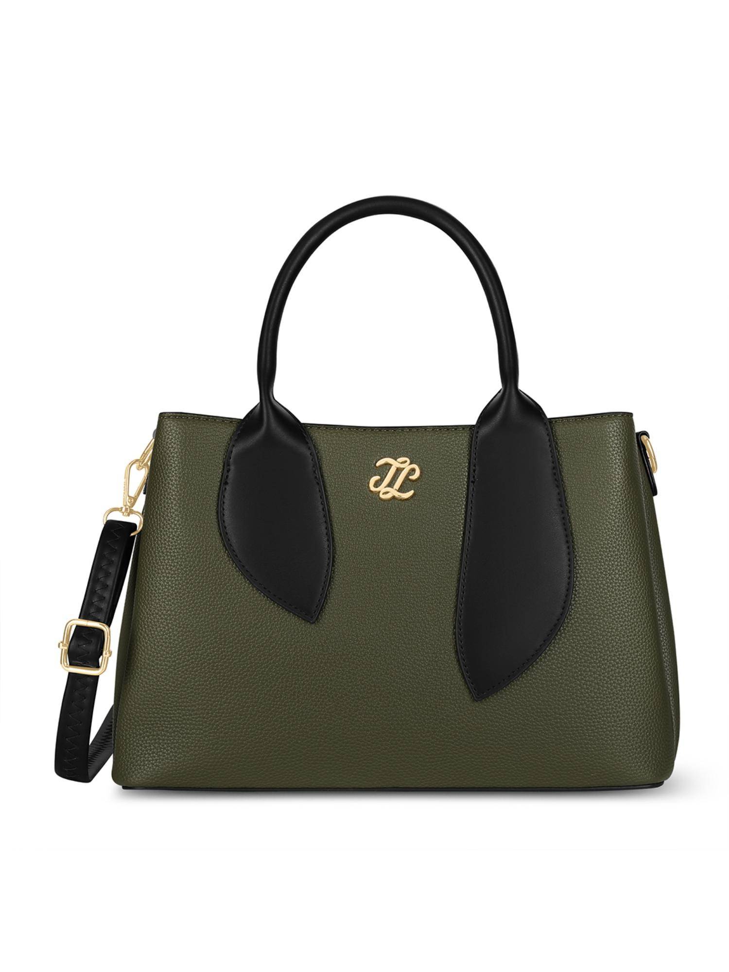 Lavie Signature Women Sabria 3C Satchel Bag With Detachable Strap - Olive (M)