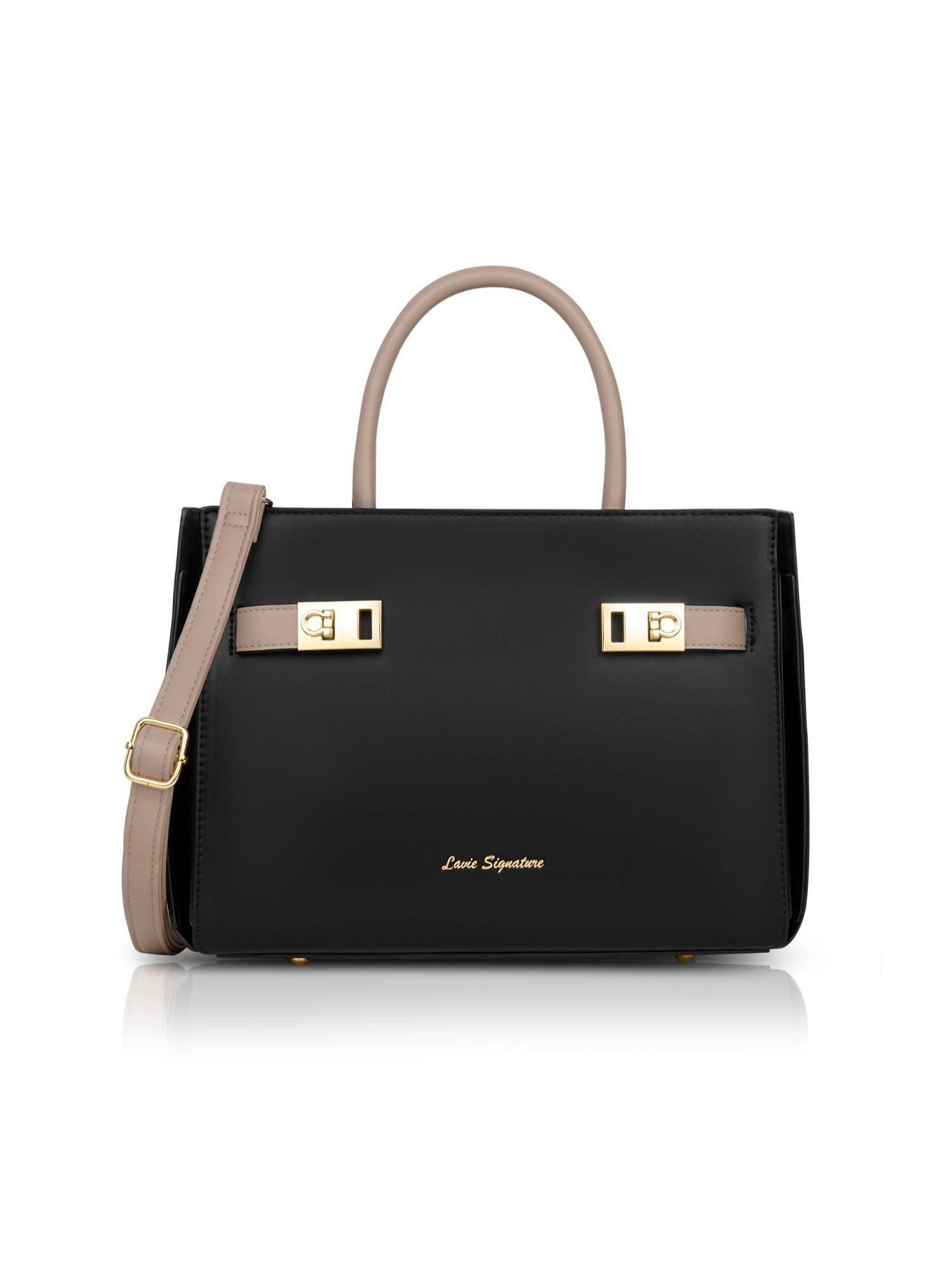 Lavie Signature Women Delphia Satchel Bag With Detachable Strap - Black (M)