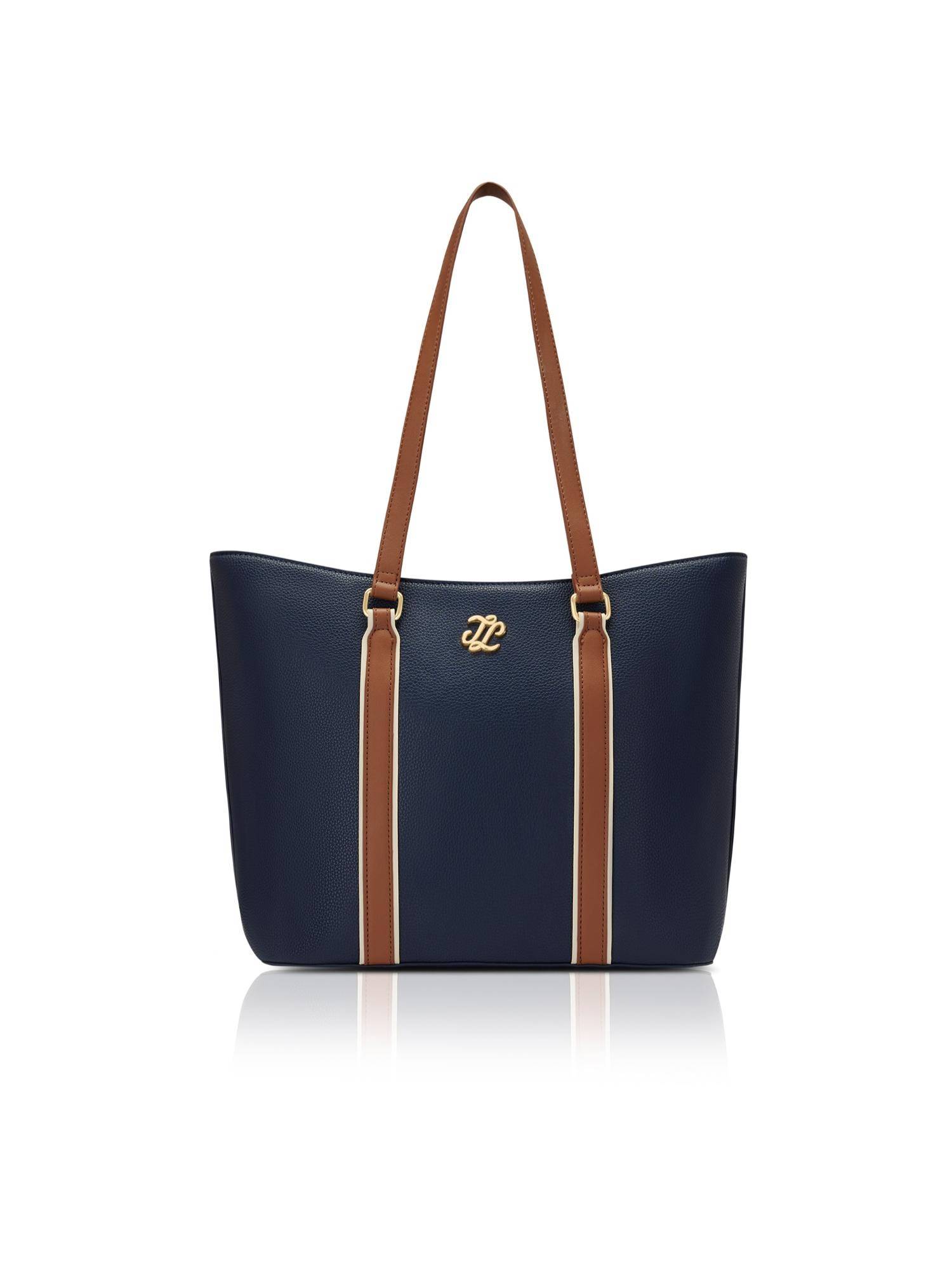 Lavie Signature Women Navy Blue Avalon Tote Bag (L)
