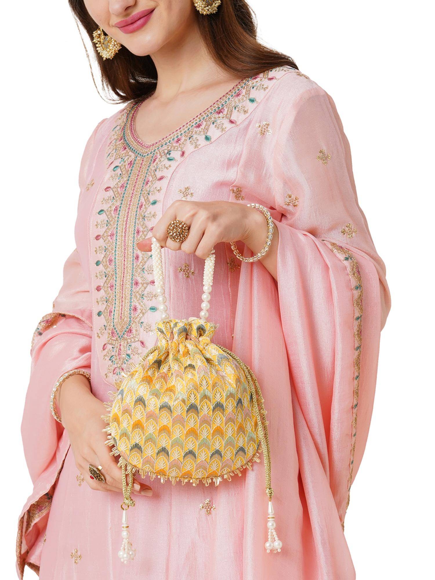 Lavie Women's Noor Potli (Yellow) (S)