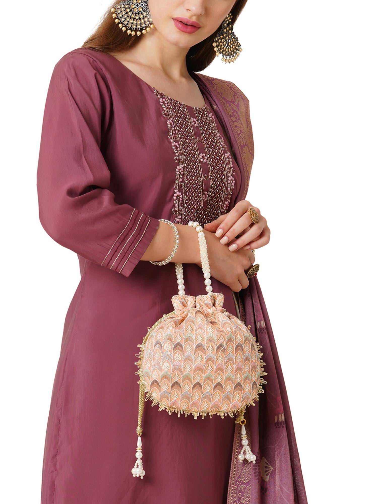 Lavie Women's Noor Potli (Peach) (S)