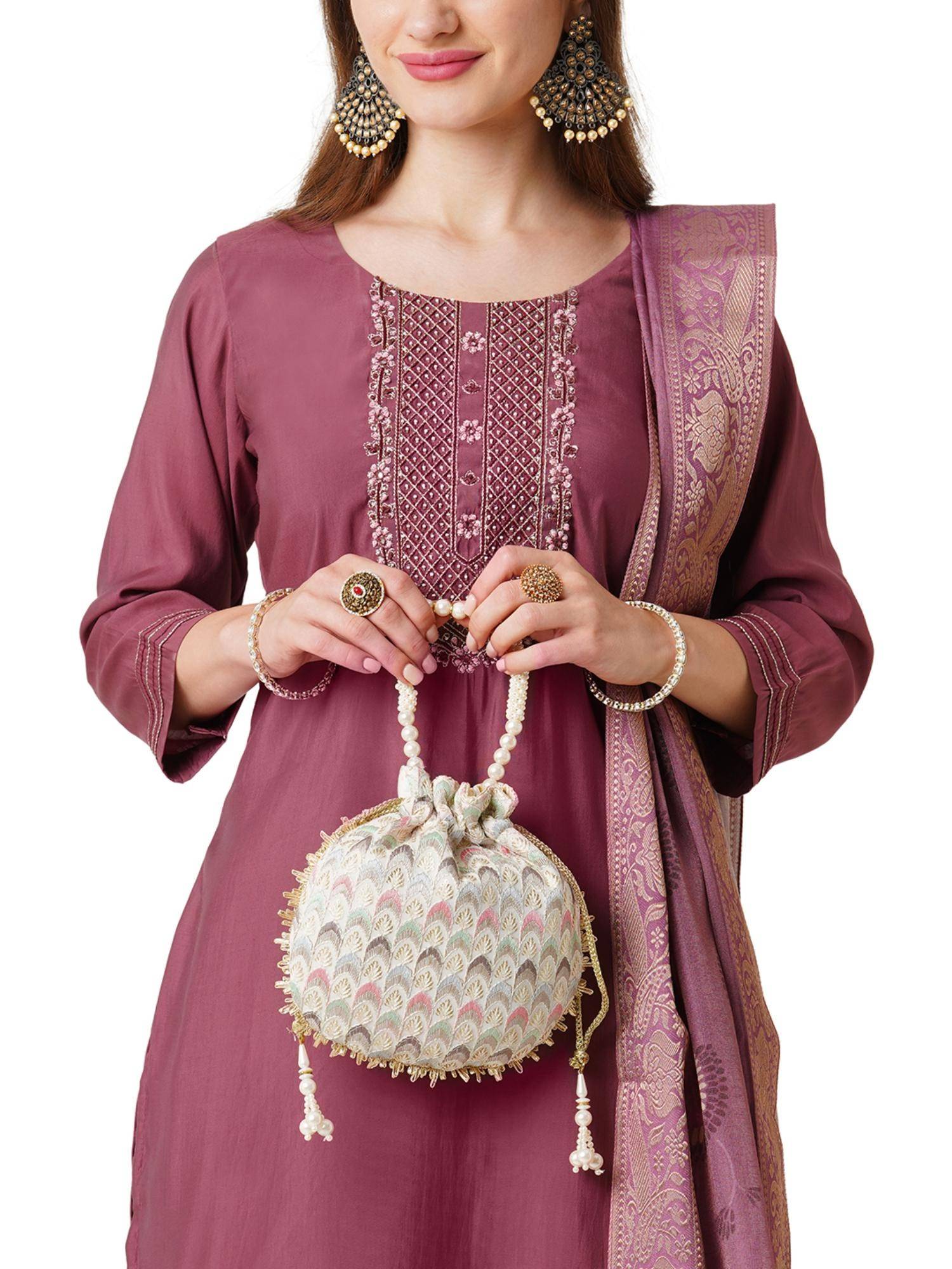 Lavie Women's Noor Potli (White) (S)