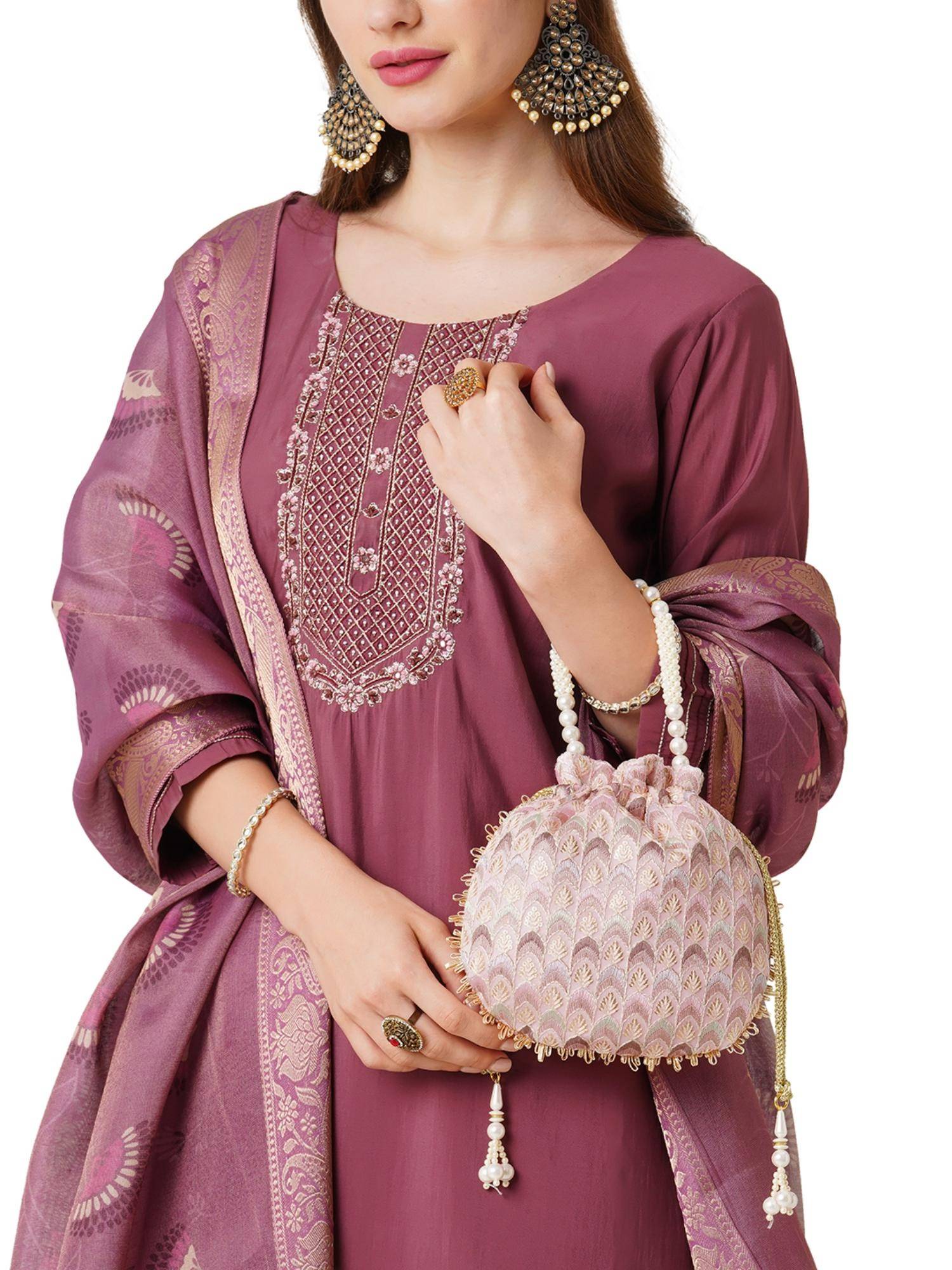 Lavie Women's Noor Potli (Pink) (Small)