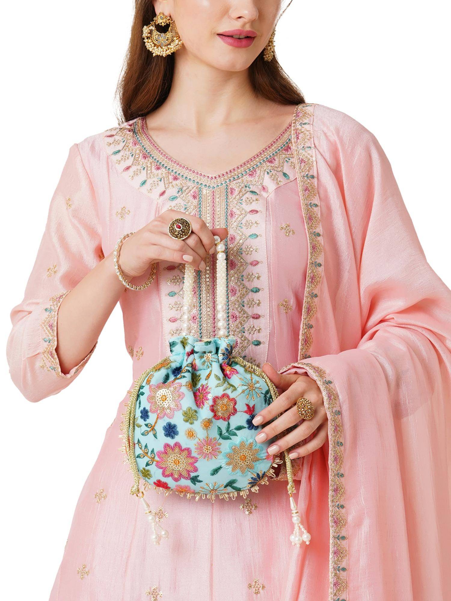 Lavie Women's Jiya Potli (Blue) (Small)