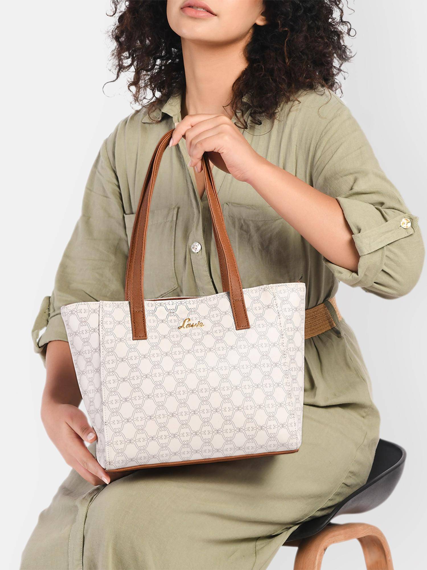 Lavie Women's Mono Betula Sm Tote Handbag (White) (S)