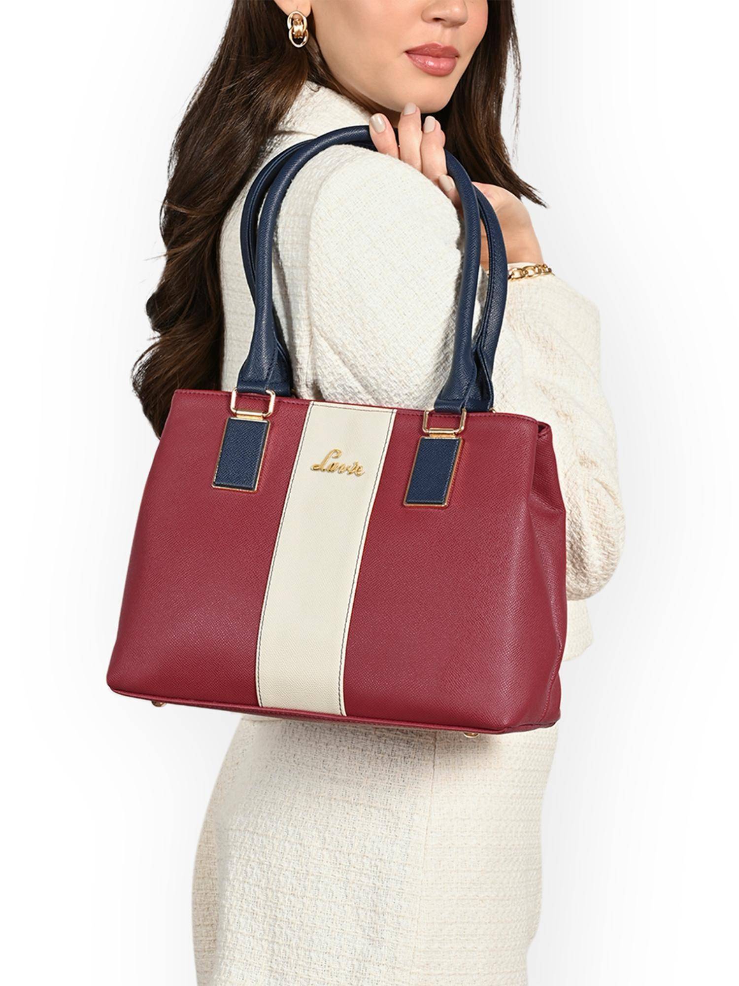 Lavie Women's Kassy Colorblock Satchel Handbag (Red) (M)