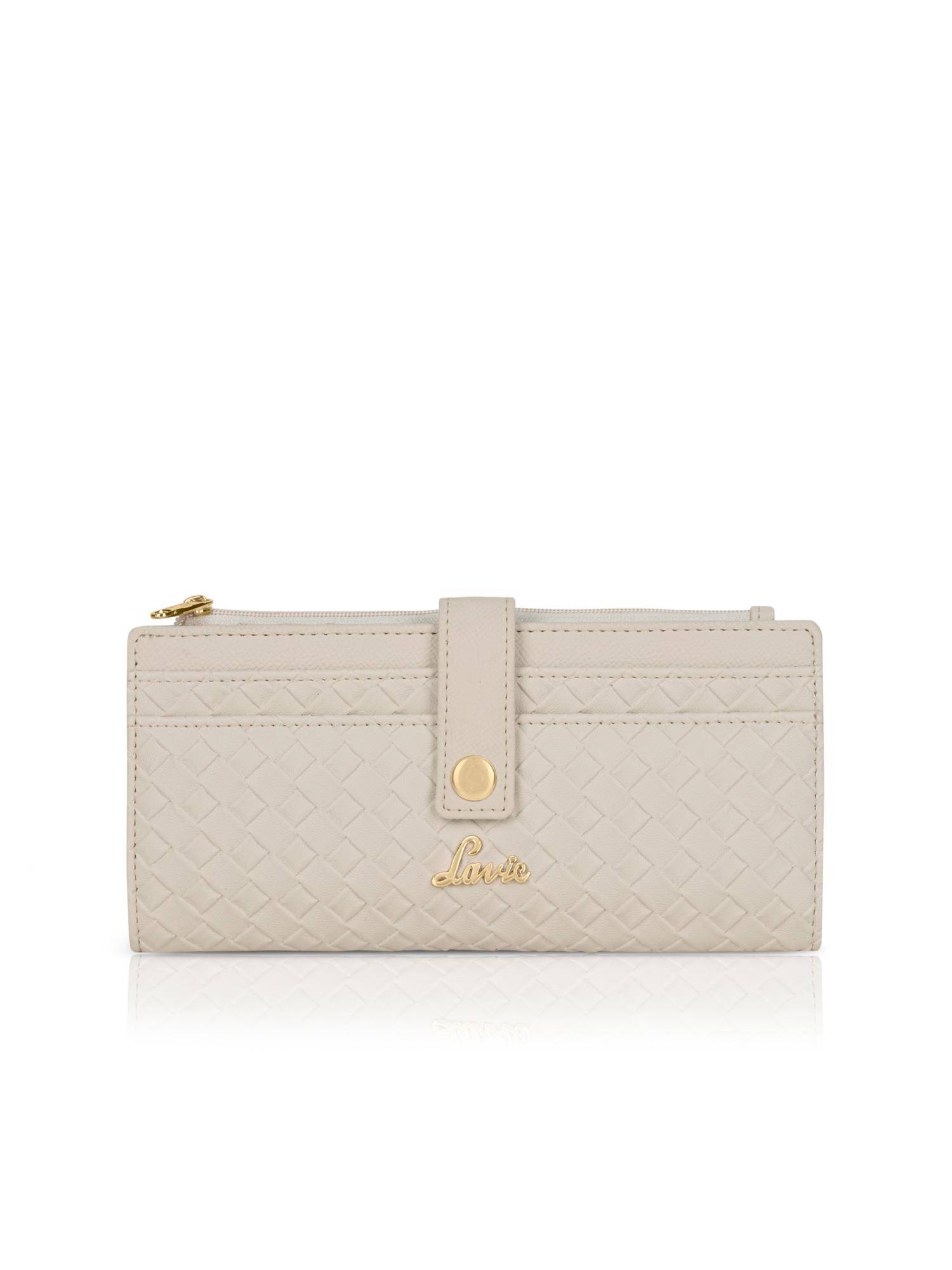 Lavie Women Off White Bottega Safiya Bi-Fold Zip Wallet (M)