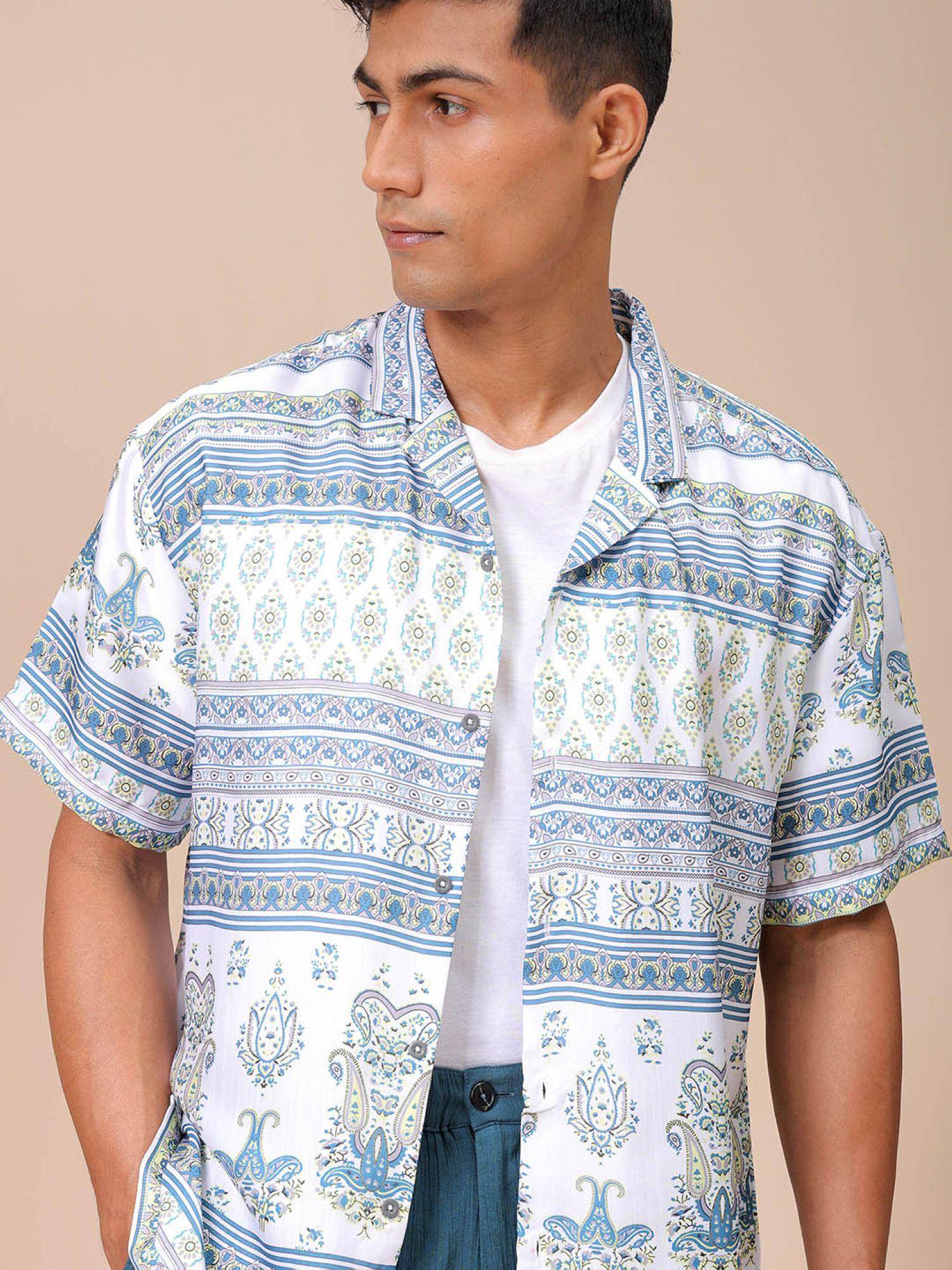 Buy The Indian Garage Co Men Slim Relaxed Indie Printed Half Sleeves ...