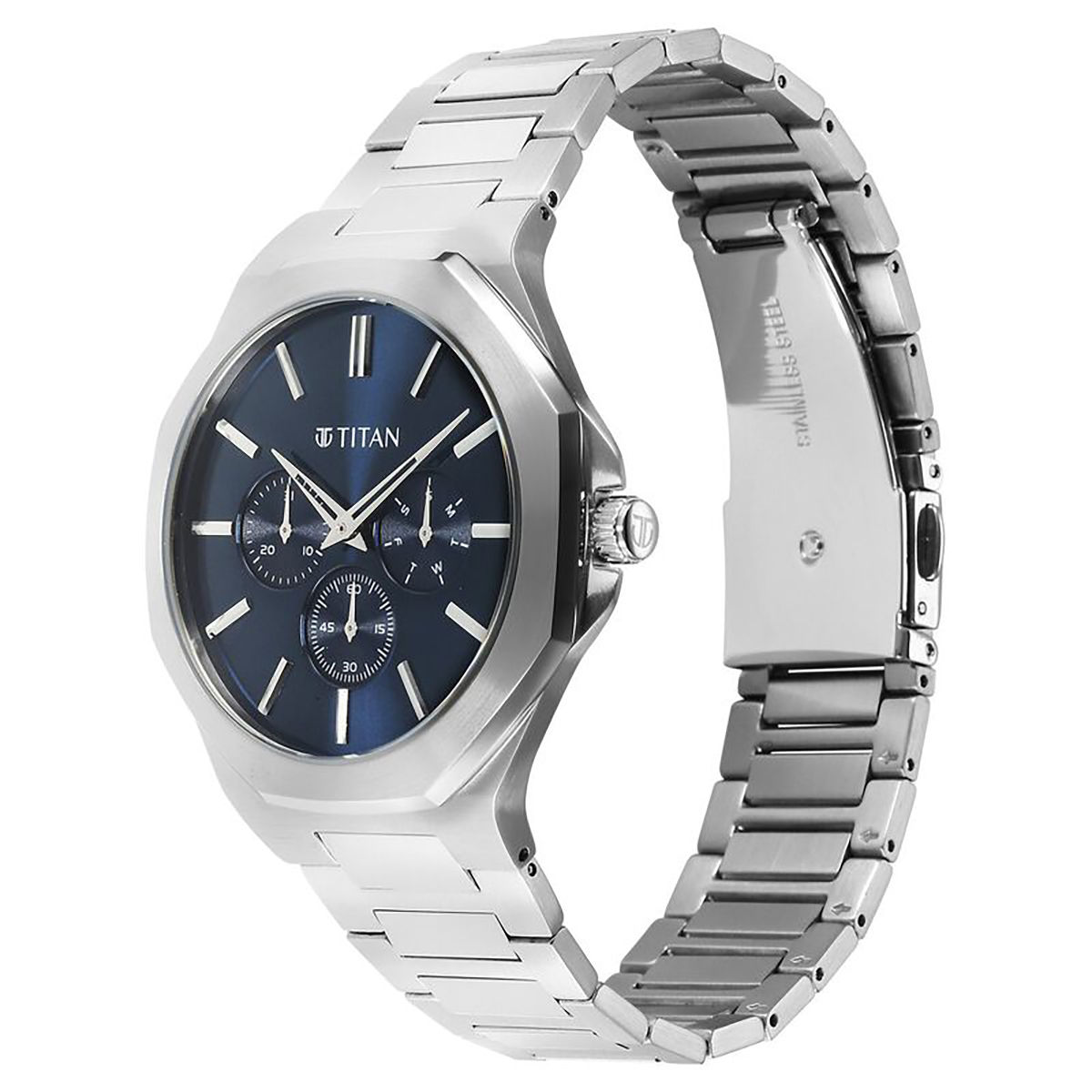 Buy Titan Men Blue Round Dial Analog Watch 90198SM01 Online