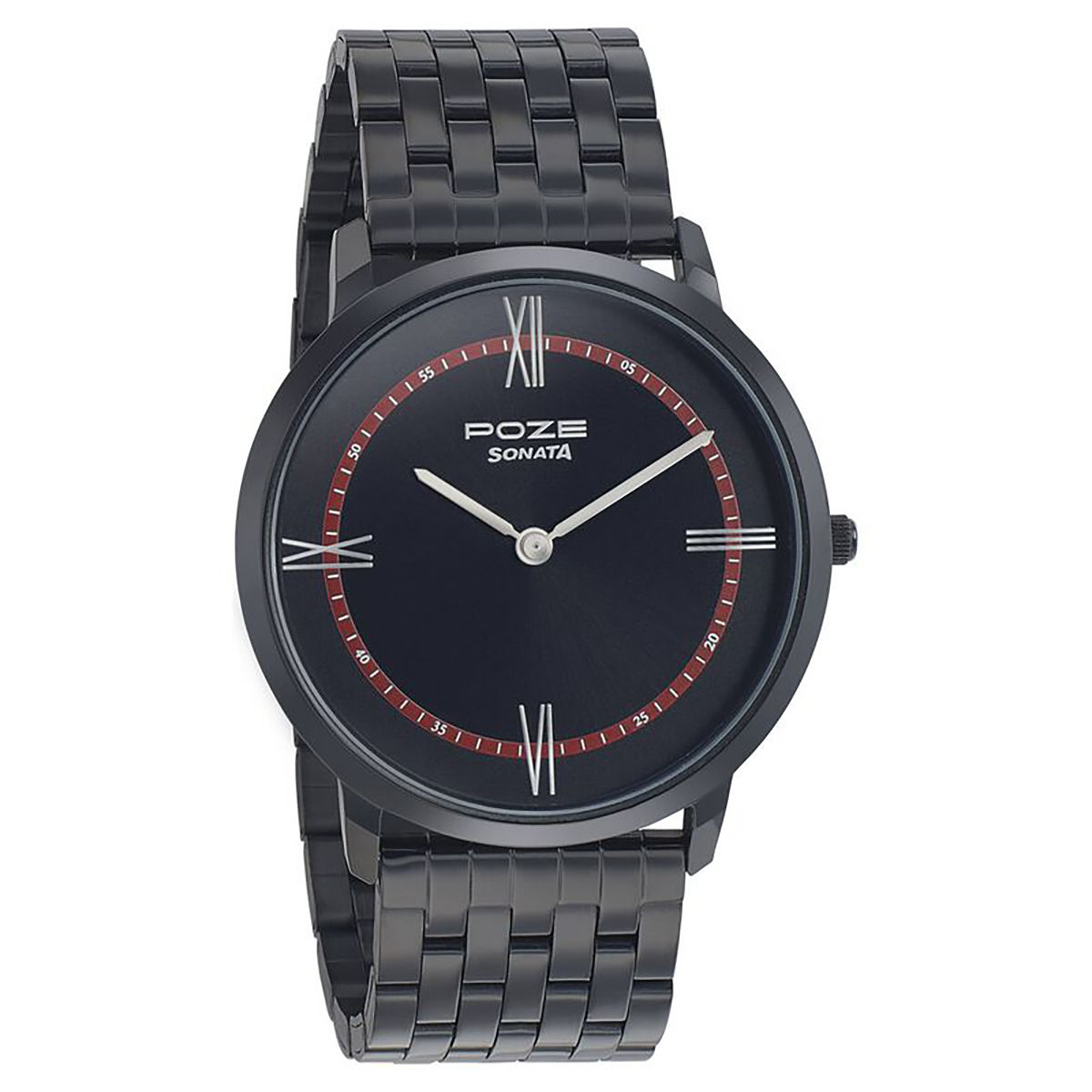 Sonata watches black reasobable metal