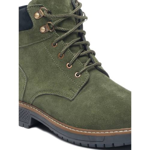 Buy Louis Stitch Mens Green Italian Suede Leather High Ankle  display picture 3