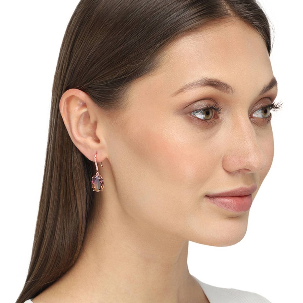 Yellow Chimes Purple Contemporary Studs Earrings
