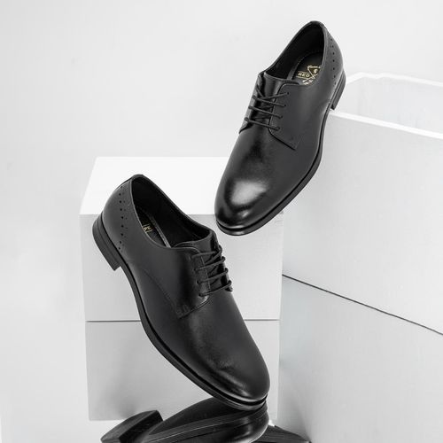 Buy Red Tape Men Solid Black Derby Shoes Online