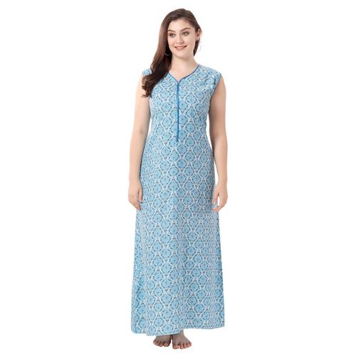Buy PIU Womens Sleeveless Cotton Zipper PLUS Size Nighty Online