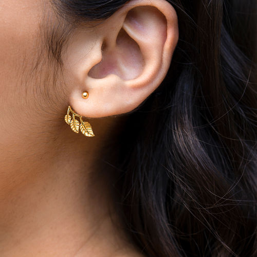 Buy Shaya by CaratLane Gust Of Wind Earrings in Gold Plated 925