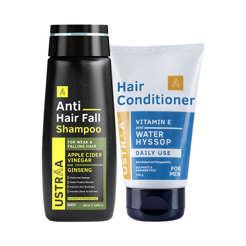 Ustraa Hair Conditioner Daily Use 100g & Anti Hairfall Shampoo 250ml -  2pcs: Buy Ustraa Hair Conditioner Daily Use 100g & Anti Hairfall Shampoo  250ml - 2pcs Online at Best Price in
