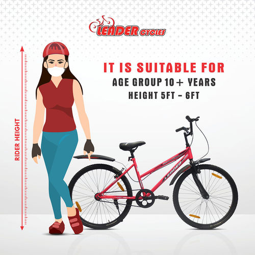 Leader Urban Girl 26T City Bike Single Speed for Girls/Ladies Fluro  Pink/Black Ideal for 12+ Years