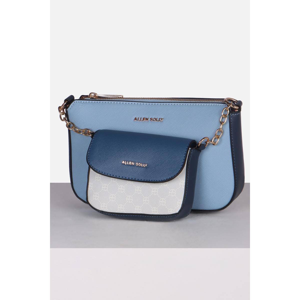 Buy Allen Solly Women Casual Blue Textured Sling Bag Online
