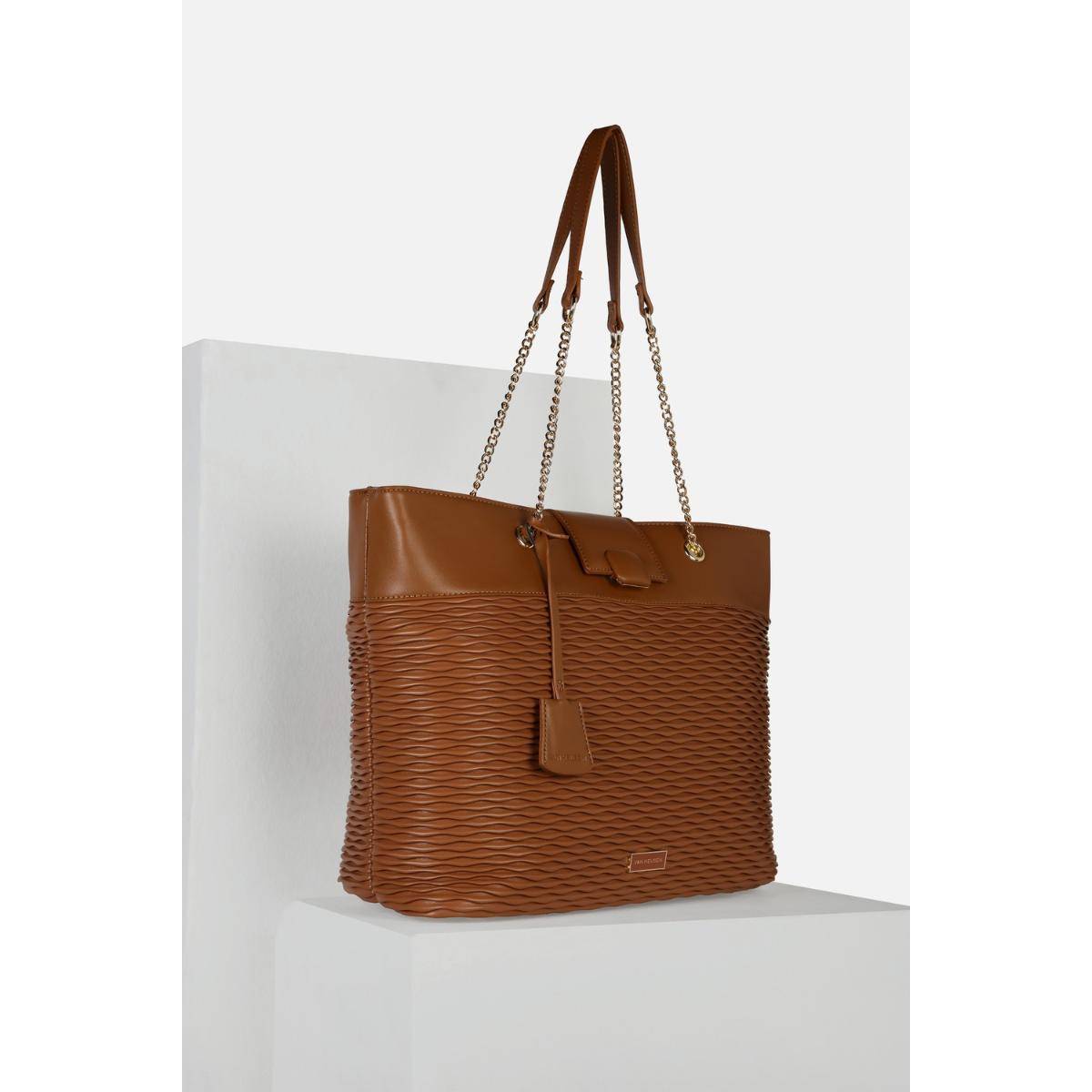 Van Heusen Women Casual Brown Textured Handbag