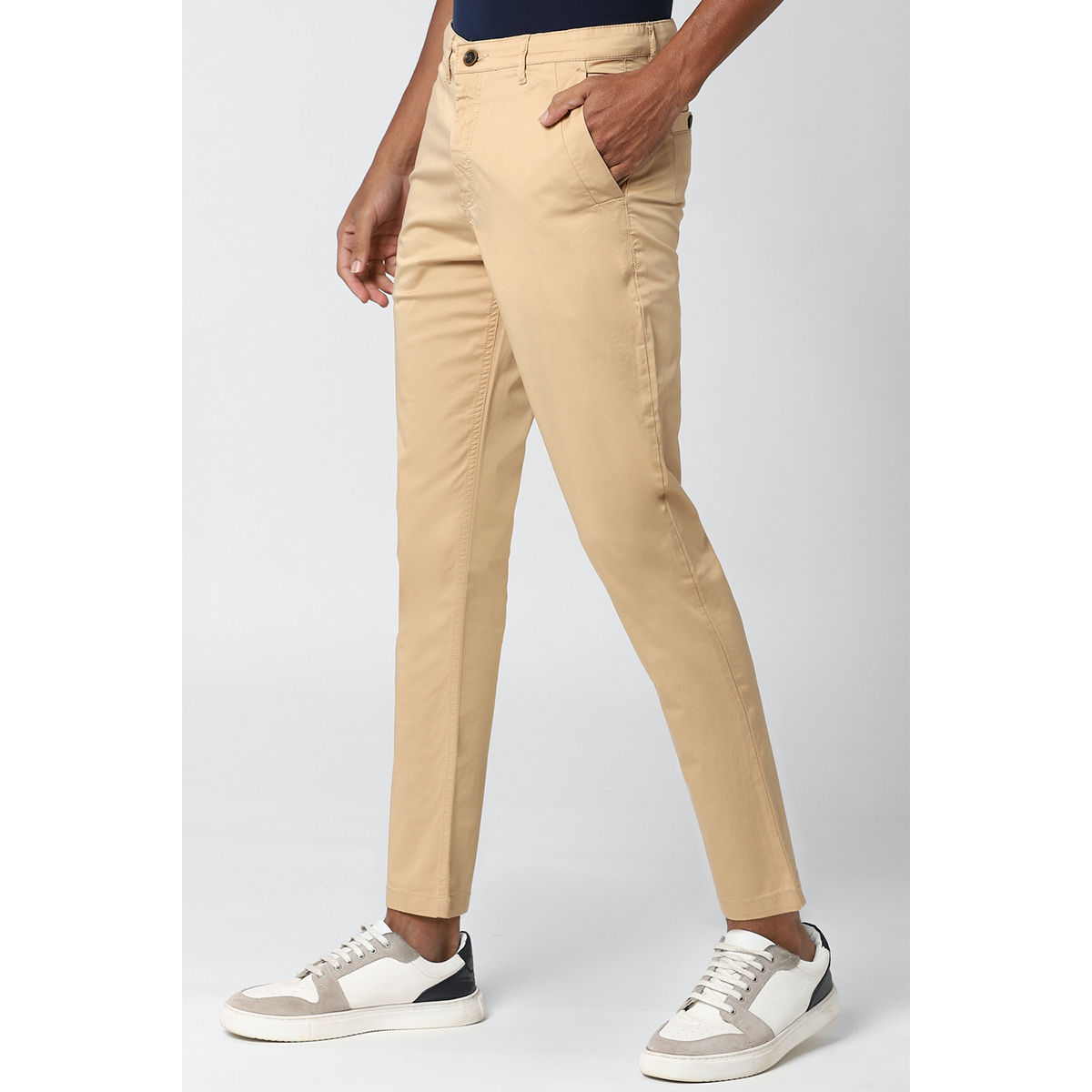 Buy Peter England Brown Slim Fit Trousers for Men Online @ Tata CLiQ