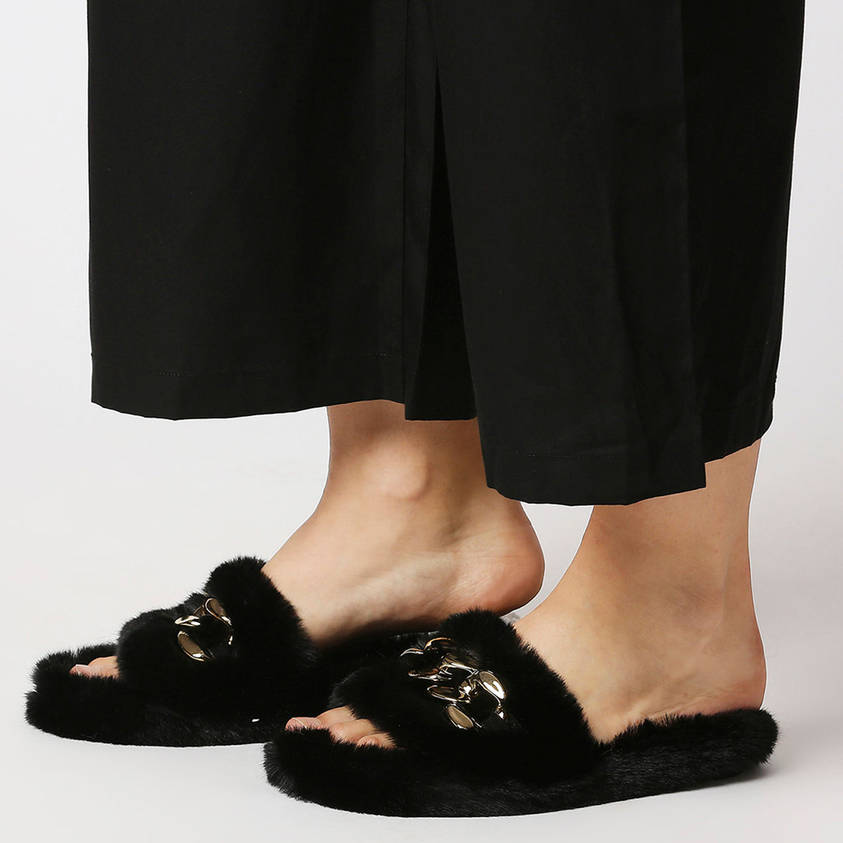 Faux Fur Slippers | Primark