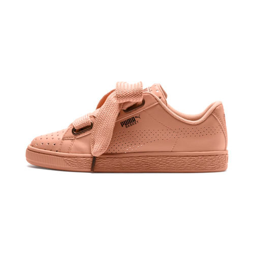 Puma Basket Heart Ath Lux Women's Peach Sneakers