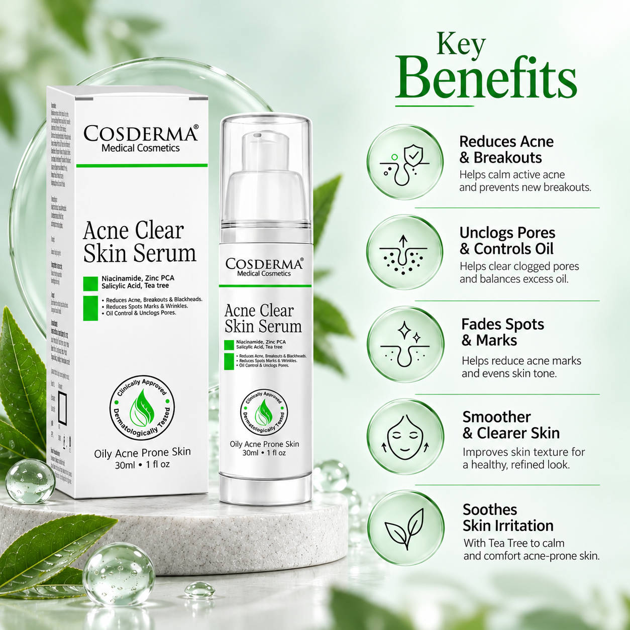 COSDERMA Acne Clear Skin Serum
