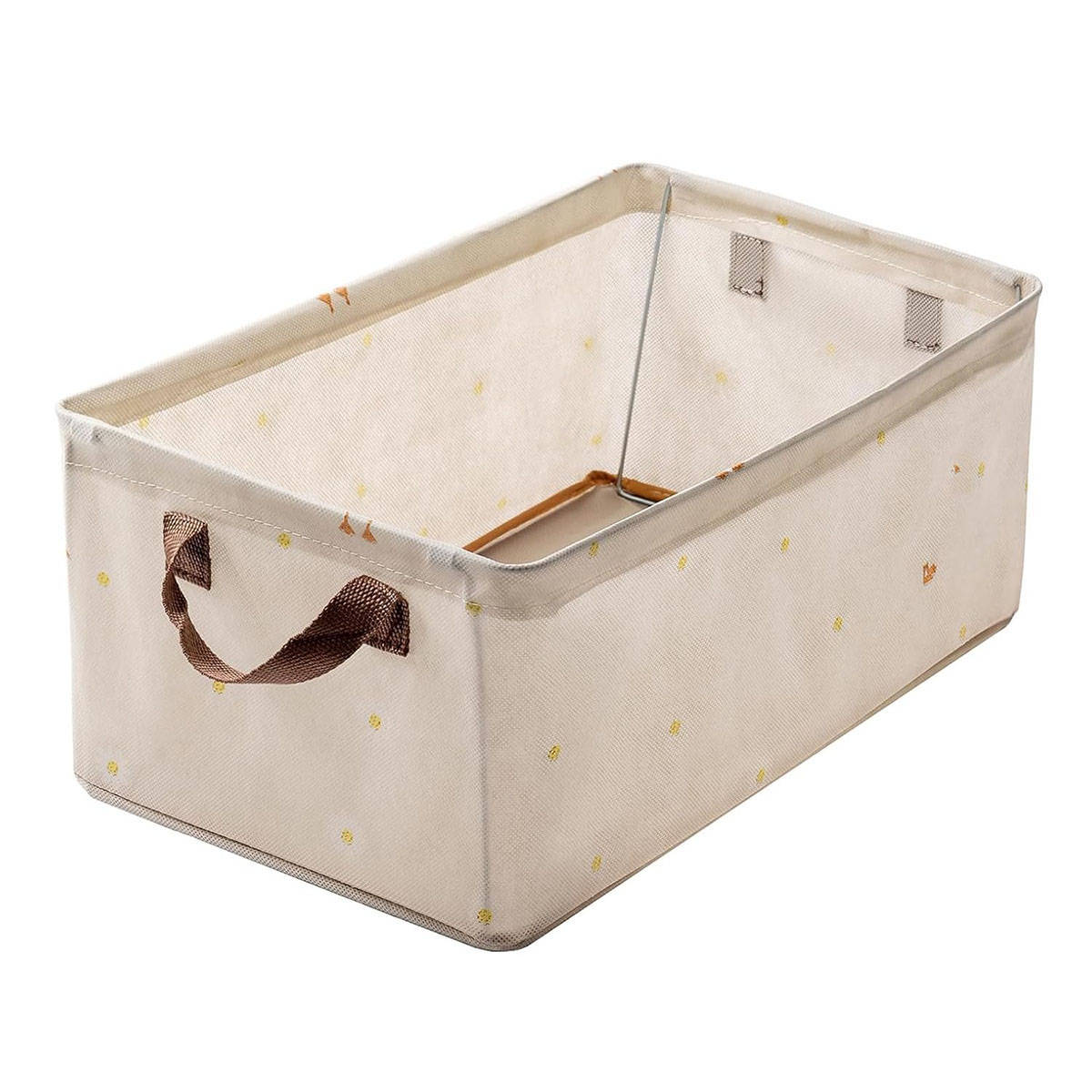 House of Quirk Organizer For Clothes With Metal Fram Foldable Storage Box - Beige