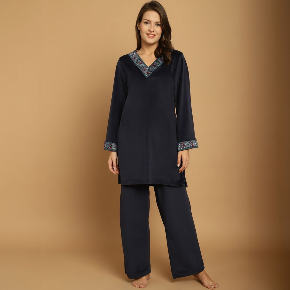 Winter velvet night suits online on sale